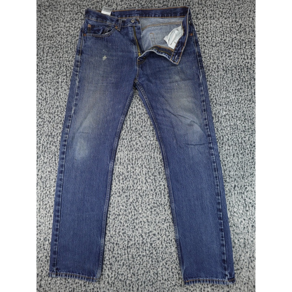 Levi's 505 Regular Fit Jeans Mens 34x34 Blue Straight Leg Denim 11283